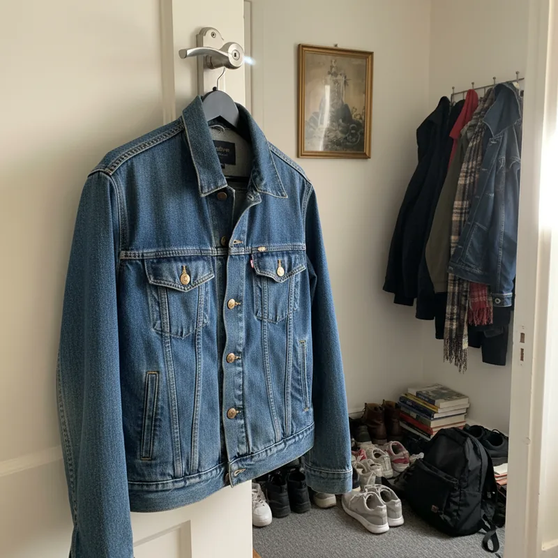 Blue denim jacket — original product photo before AI try-on