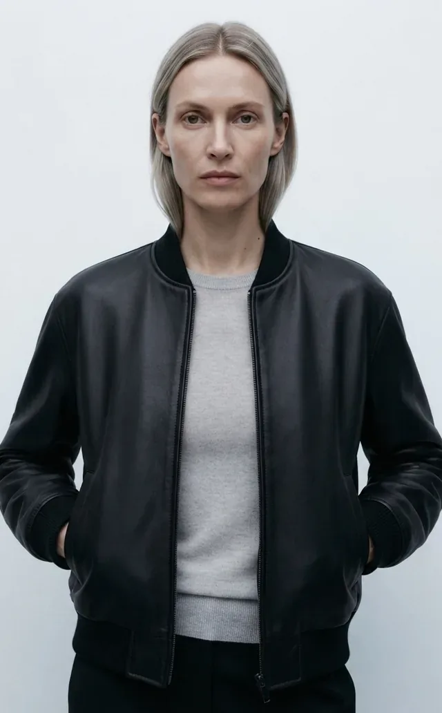 Contrast studio lighting for leather and layering.