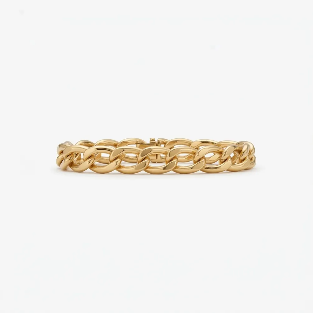Chunky gold curb chain bracelet — original product photo before AI try-on