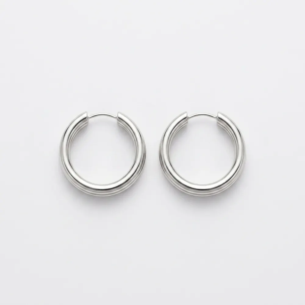 Silver hoop earring — original product photo before AI try-on