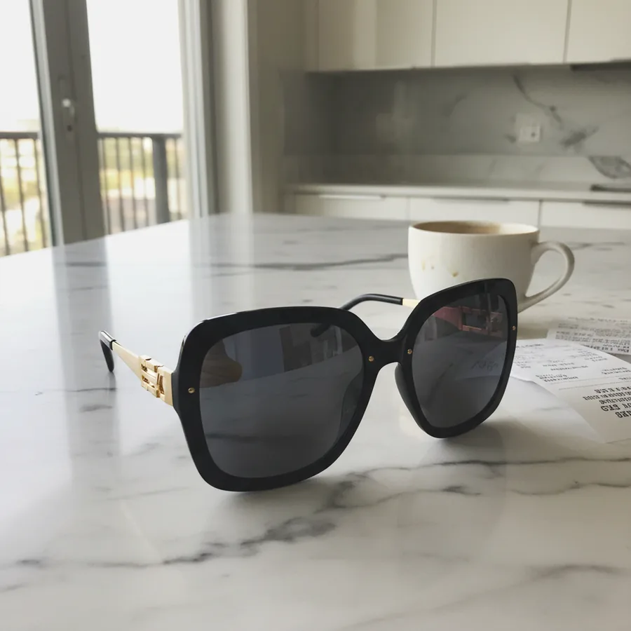 Oversized black sunglasses — original product photo before AI try-on