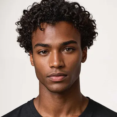 Elijah — Black · Curly AI fashion model