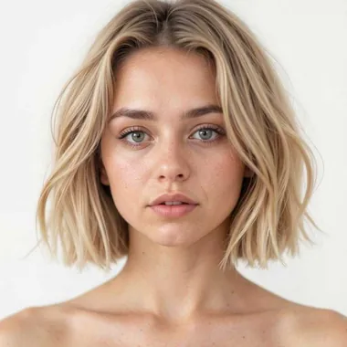 Nicola — Blonde · Short crop AI fashion model