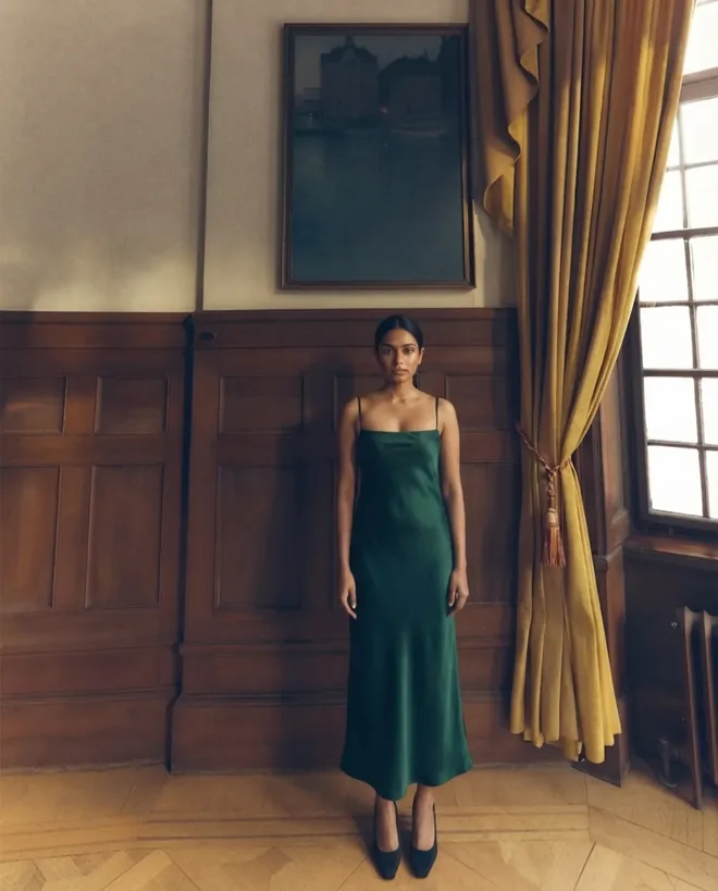 Panelled room, evening light, for occasion and eveningwear.