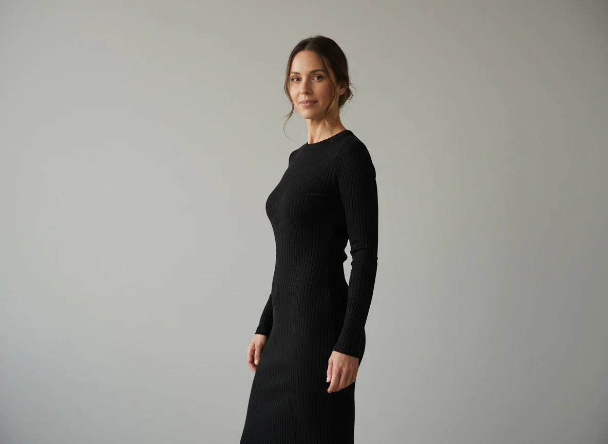 A second on-model look generated for the same Shopify catalogue, keeping the model archetype consistent